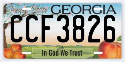 GA license plate CCF3826
