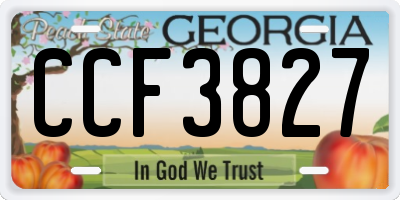 GA license plate CCF3827