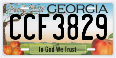 GA license plate CCF3829