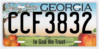GA license plate CCF3832