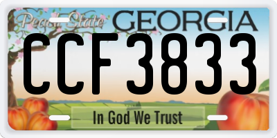 GA license plate CCF3833