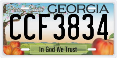 GA license plate CCF3834