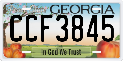 GA license plate CCF3845
