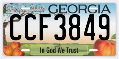 GA license plate CCF3849