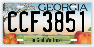 GA license plate CCF3851