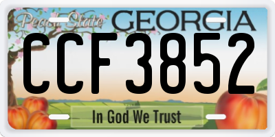 GA license plate CCF3852