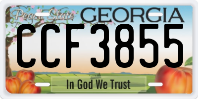 GA license plate CCF3855