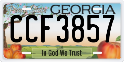 GA license plate CCF3857