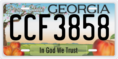 GA license plate CCF3858