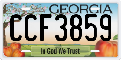 GA license plate CCF3859
