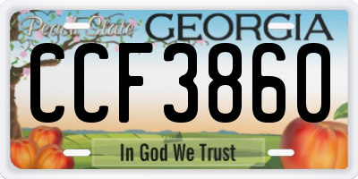 GA license plate CCF3860
