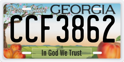 GA license plate CCF3862