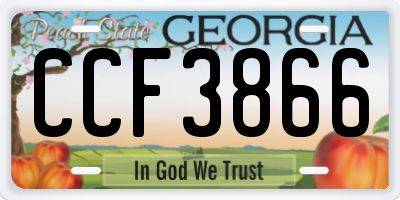 GA license plate CCF3866