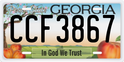 GA license plate CCF3867