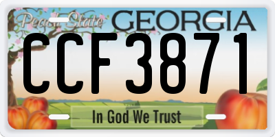 GA license plate CCF3871