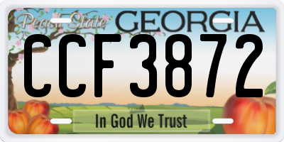 GA license plate CCF3872