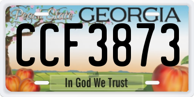 GA license plate CCF3873