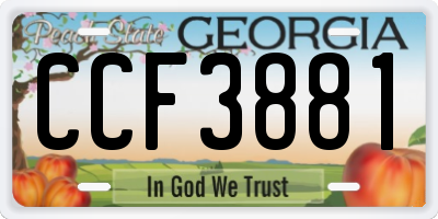 GA license plate CCF3881