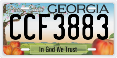 GA license plate CCF3883