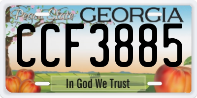 GA license plate CCF3885