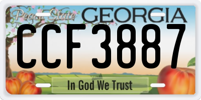 GA license plate CCF3887