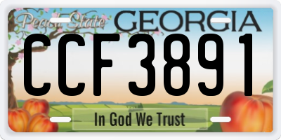GA license plate CCF3891