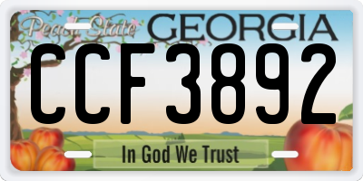 GA license plate CCF3892