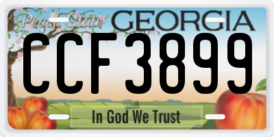 GA license plate CCF3899