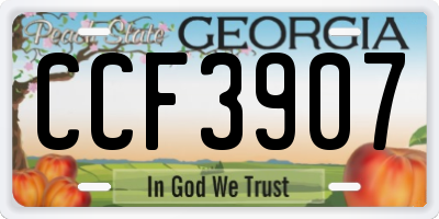 GA license plate CCF3907