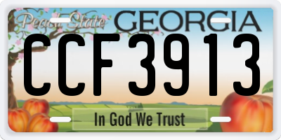 GA license plate CCF3913