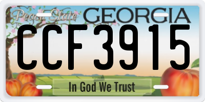GA license plate CCF3915