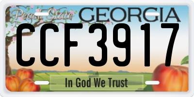 GA license plate CCF3917