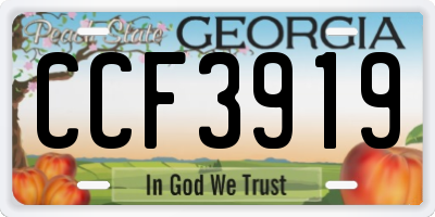 GA license plate CCF3919