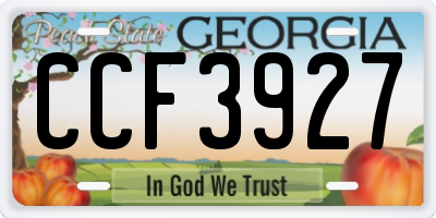 GA license plate CCF3927