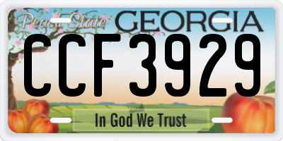 GA license plate CCF3929