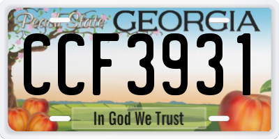 GA license plate CCF3931