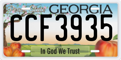 GA license plate CCF3935
