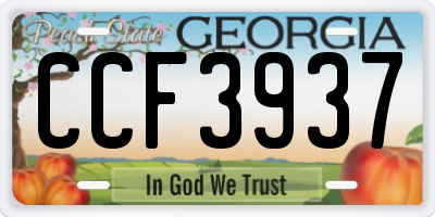 GA license plate CCF3937