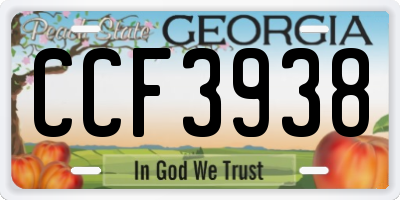 GA license plate CCF3938