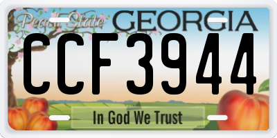 GA license plate CCF3944
