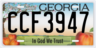 GA license plate CCF3947
