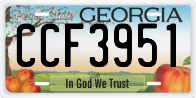 GA license plate CCF3951