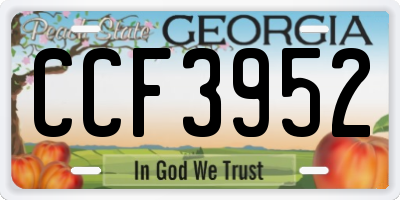 GA license plate CCF3952
