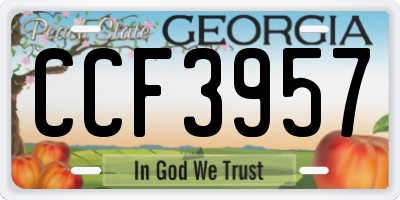 GA license plate CCF3957