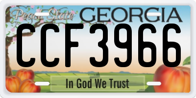 GA license plate CCF3966