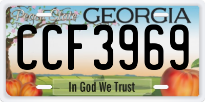 GA license plate CCF3969