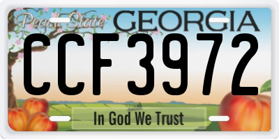 GA license plate CCF3972