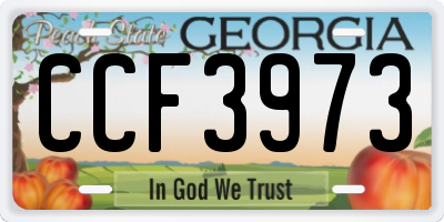 GA license plate CCF3973