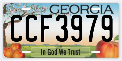 GA license plate CCF3979