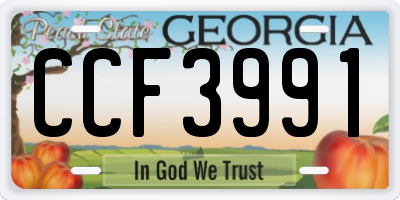 GA license plate CCF3991